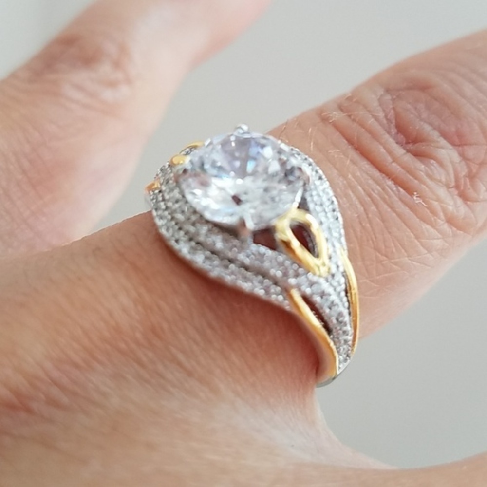 2ct Round cut Sterling silver Engagement Ring